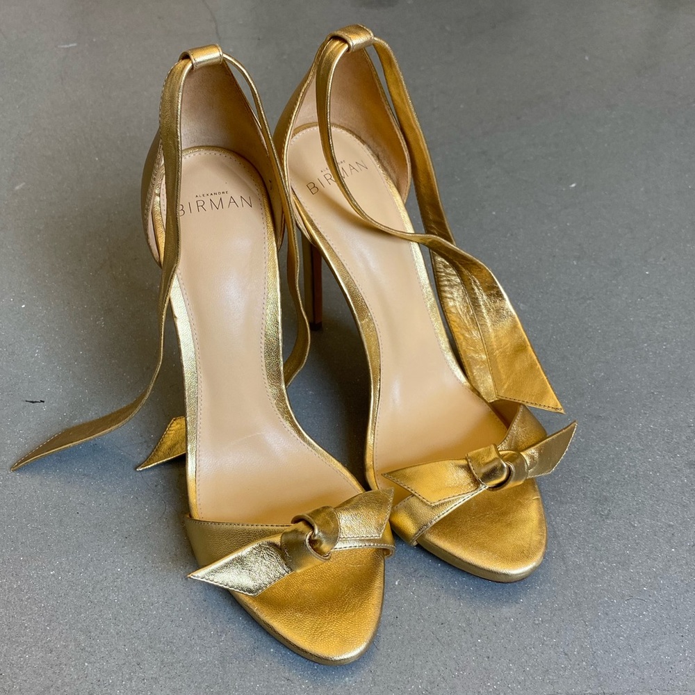 Clarita Stiletto - gold leather - 105mm